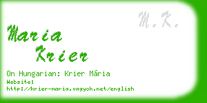 maria krier business card
